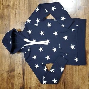 Womens Esstive star print hooded sweatshirt size XS